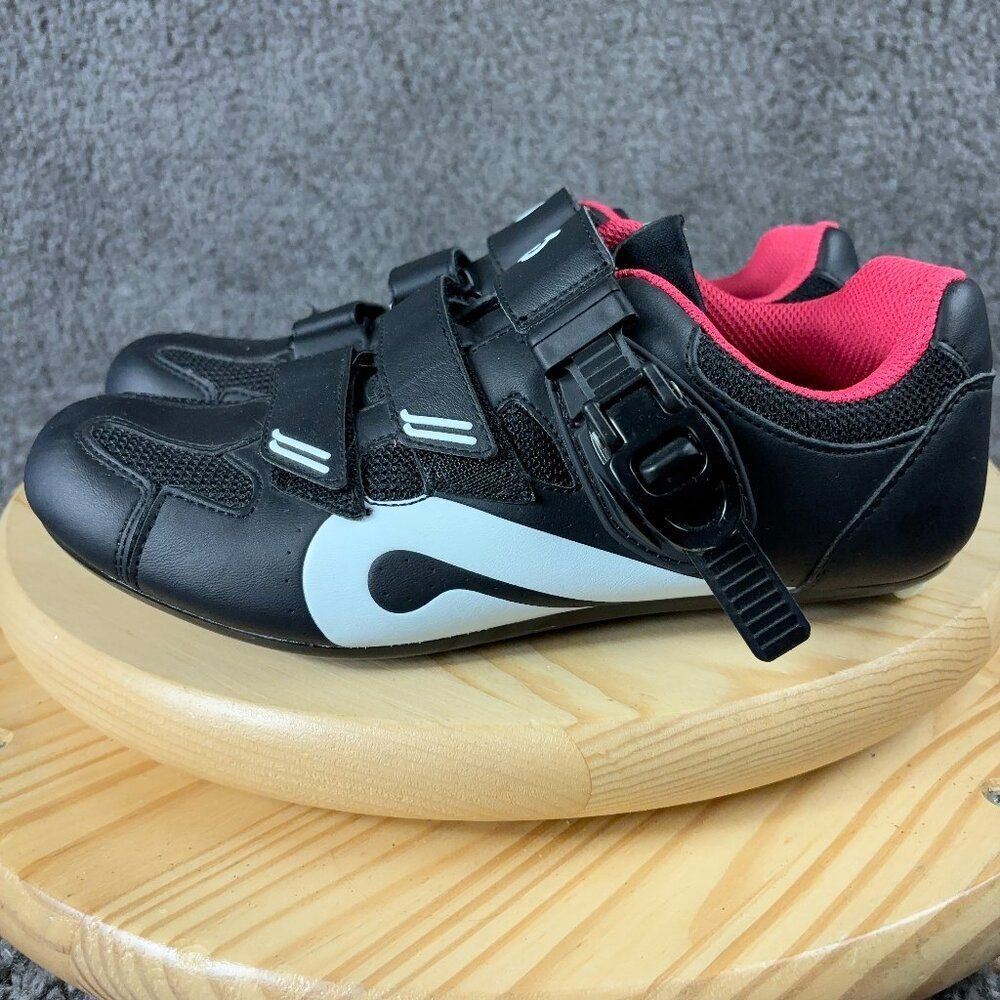 Peloton Black and Pink Cycling Shoes with White Accents